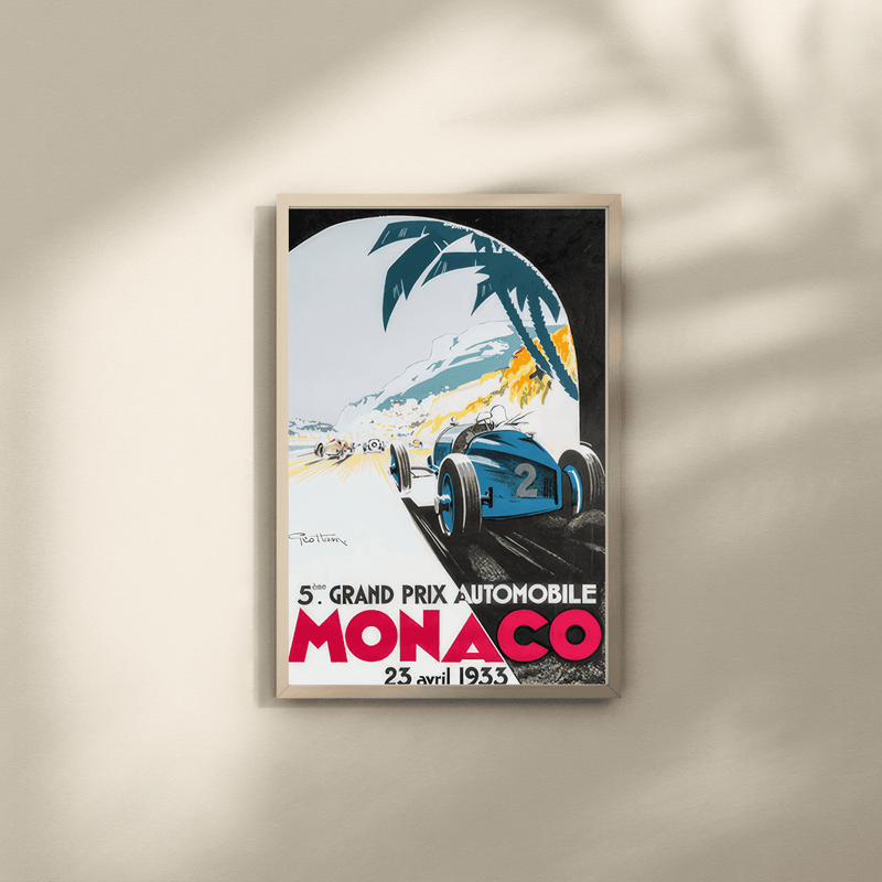 Monaco Grand Prix — Vintage Art Deco Racing Poster, 1933 by The Poster Archive