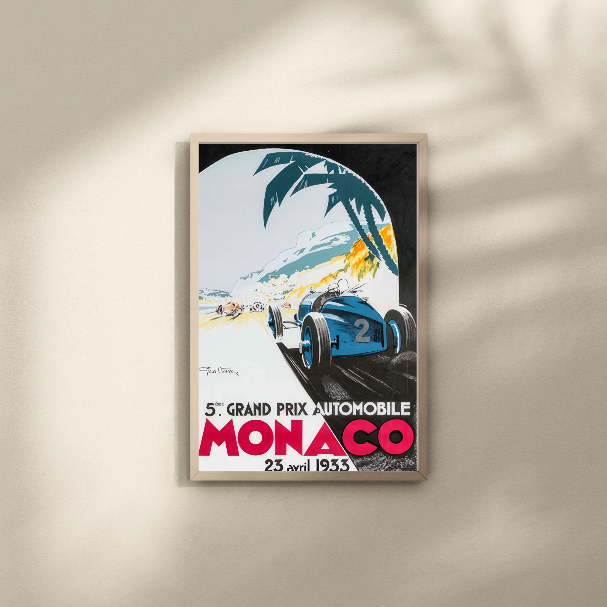 Monaco Grand Prix — Vintage Art Deco Racing Poster, 1933 by The Poster Archive