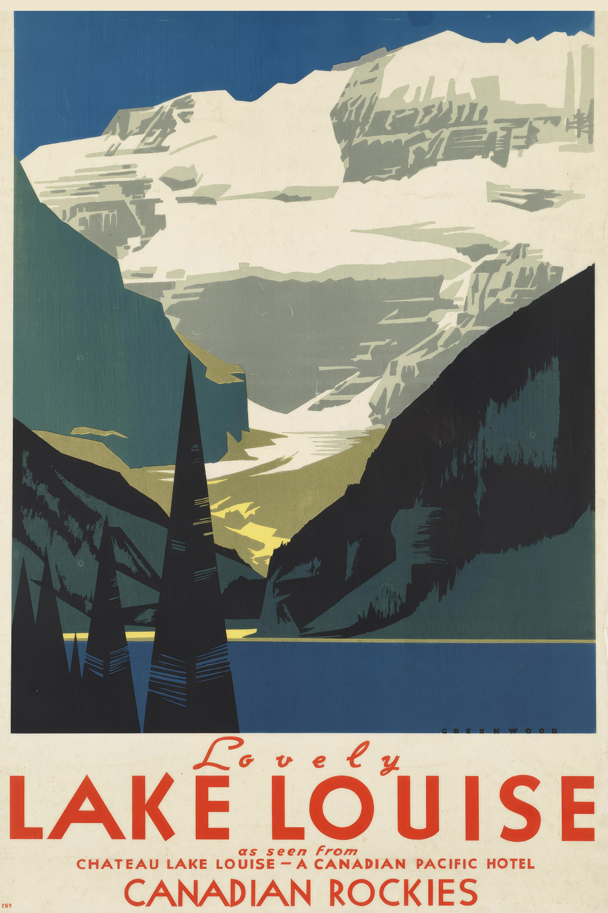 Lake Louise Canadian Rockies Travel Poster by The Poster Archive