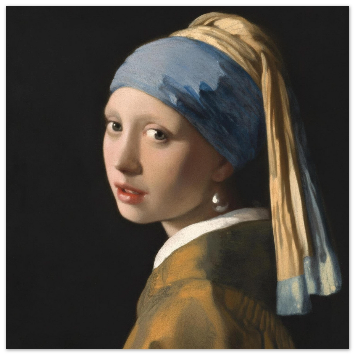Vermeer Girl with a Pearl Earring, 1665 - Square Print by The Poster Archive