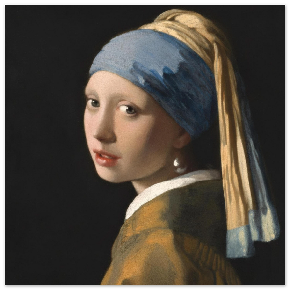 Vermeer Girl with a Pearl Earring, 1665 - Square Print by The Poster Archive