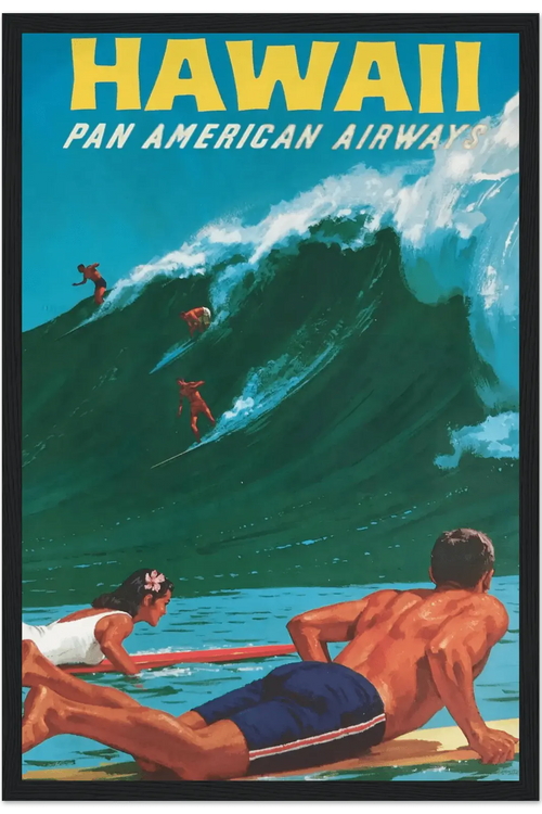 Hawaiian Surf Travel Poster, 1950s by The Poster Archive