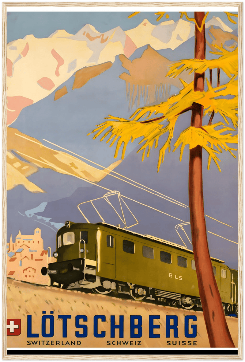 Lotschberg Alps Railway Travel Poster by The Poster Archive