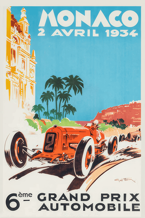Monaco Grand Prix Poster, 1934 by The Poster Archive