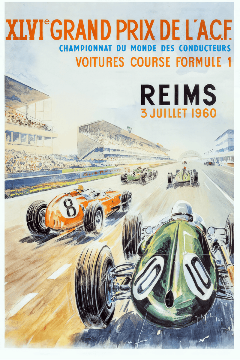 French Grand Prix Poster, 1960 by The Poster Archive