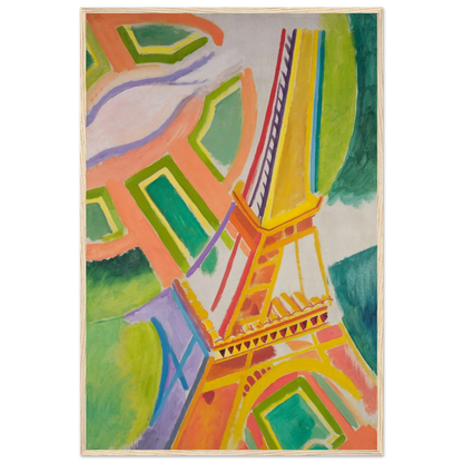 Robert Delaunay Eiffel Tower Art Print, 1911 24x36 Premium Matte Framed Natural Wood