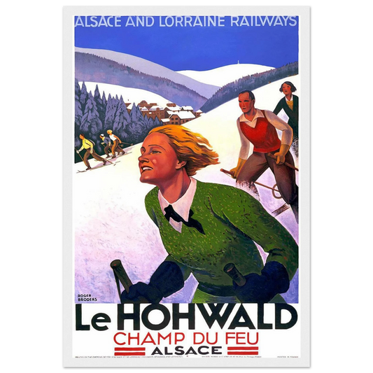 Alsace Lorraine Ski Poster 12x18 Premium Matte Framed White