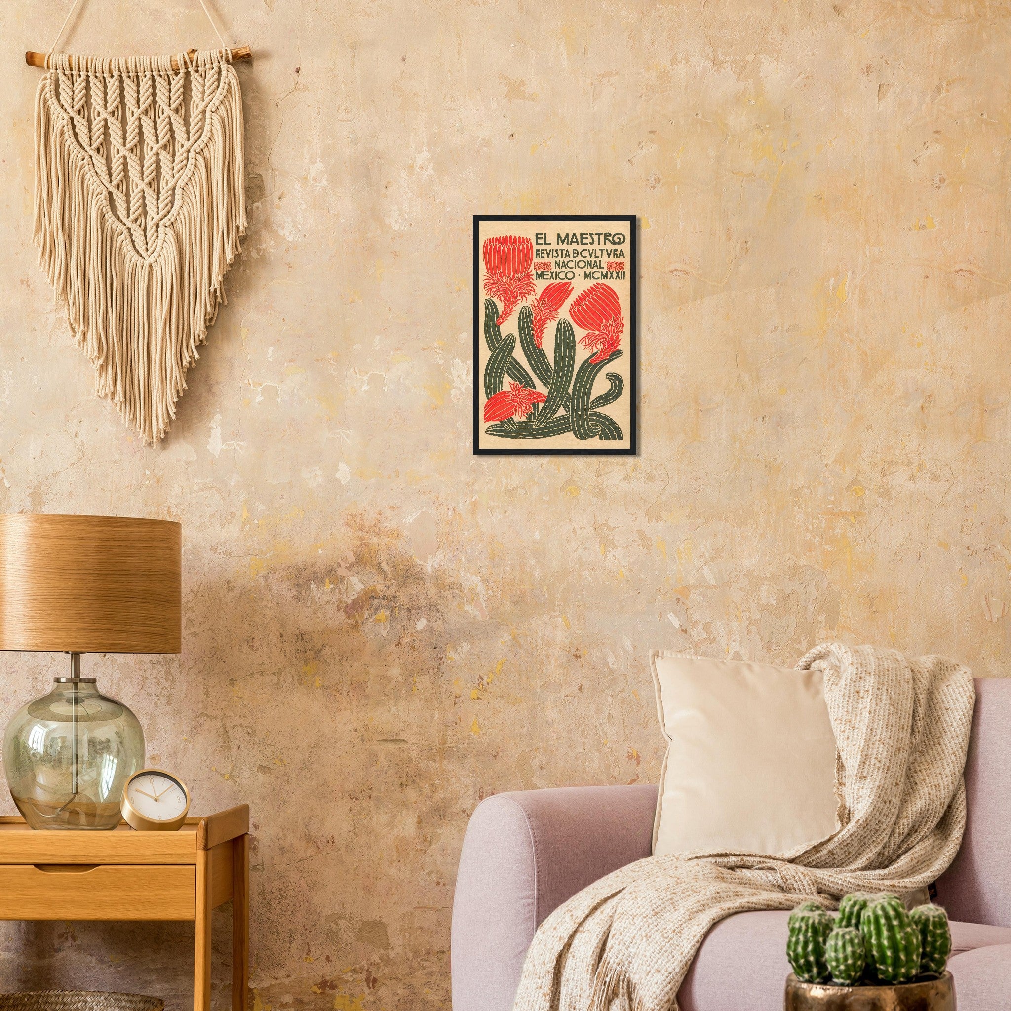 El Maestro #1 Mexican Advertising Poster in Beige, 1922 12x18 Premium Matte Framed Black