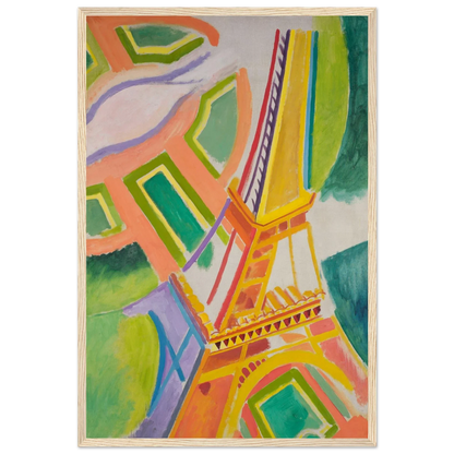 Robert Delaunay Eiffel Tower Art Print, 1911 16x24 Premium Matte Framed Natural Wood