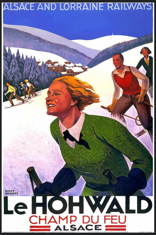 Alsace Lorraine Ski Poster 12x18 Premium Matte Framed Black