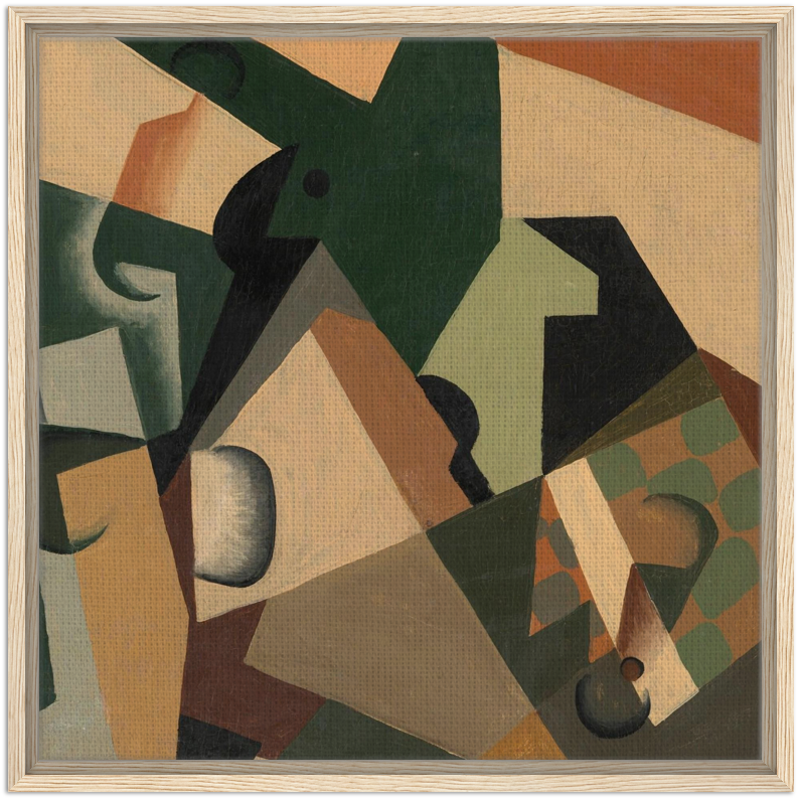 Juan Gris Glass and Checkerboard, 1917 60x60 cm 24x24″ Framed Canvas Wood frame