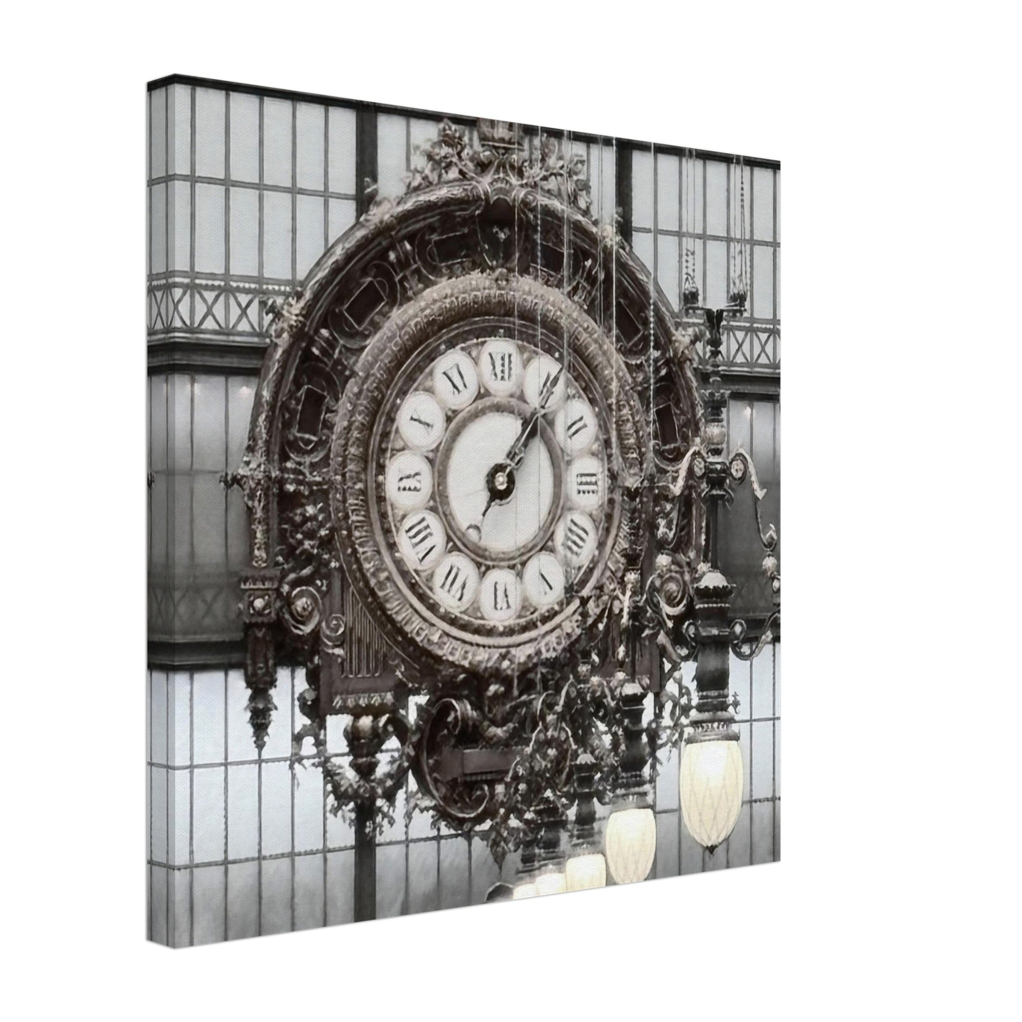 Orsay Museum Clock in Grand Hall Canvas - 50x50 cm 20x20″ - Thick