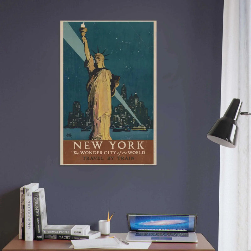 New York City Travel by Train Poster