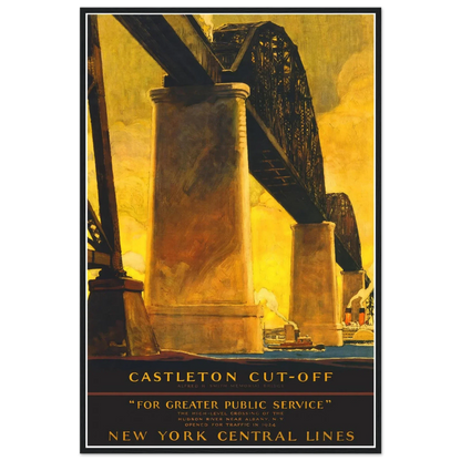 Castleton Cutoff Railroad Poster 24x36 Premium Matte Framed Black
