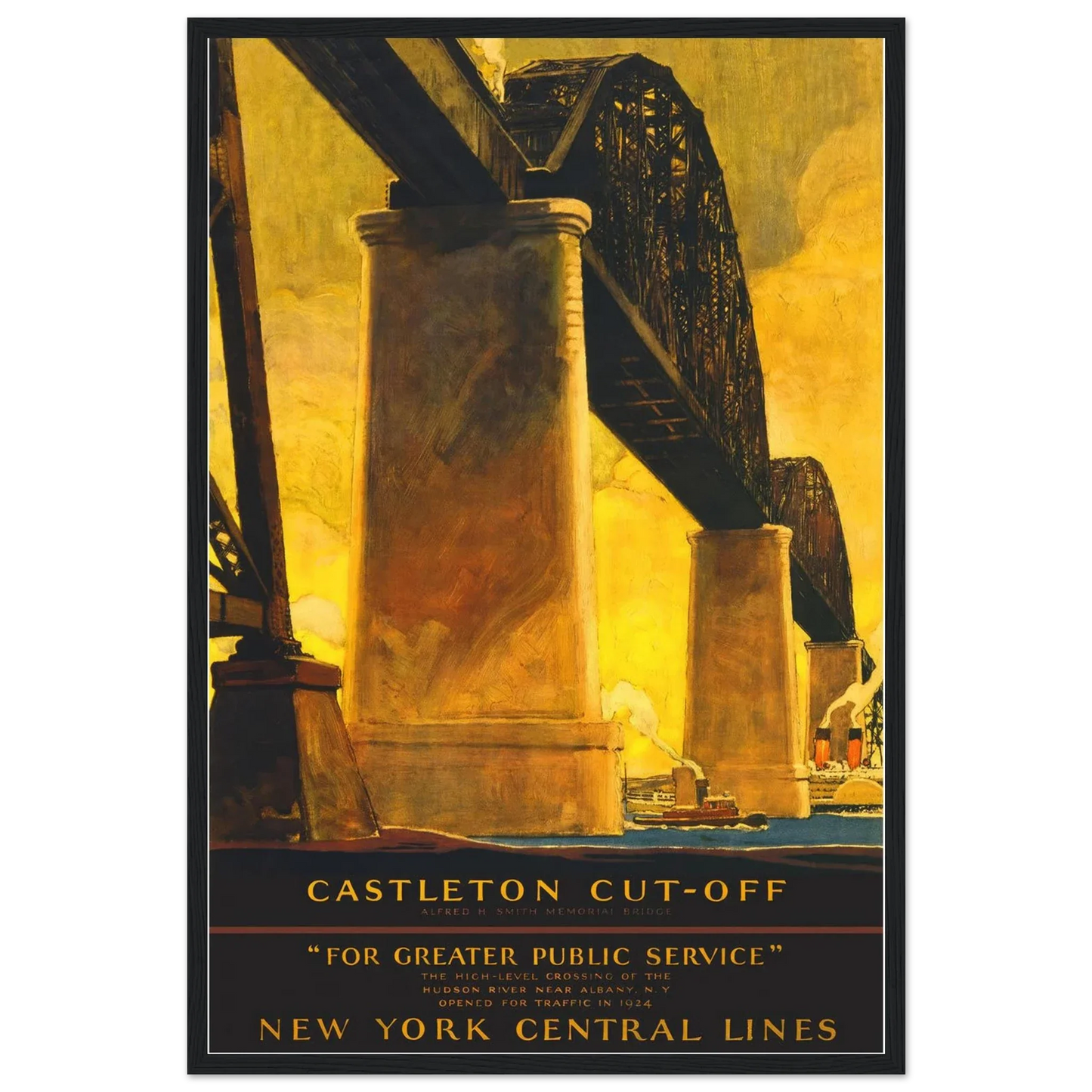 Castleton Cutoff Railroad Poster 16x24 Premium Matte Framed Black