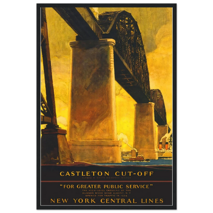 Castleton Cutoff Railroad Poster 16x24 Premium Matte Framed Black