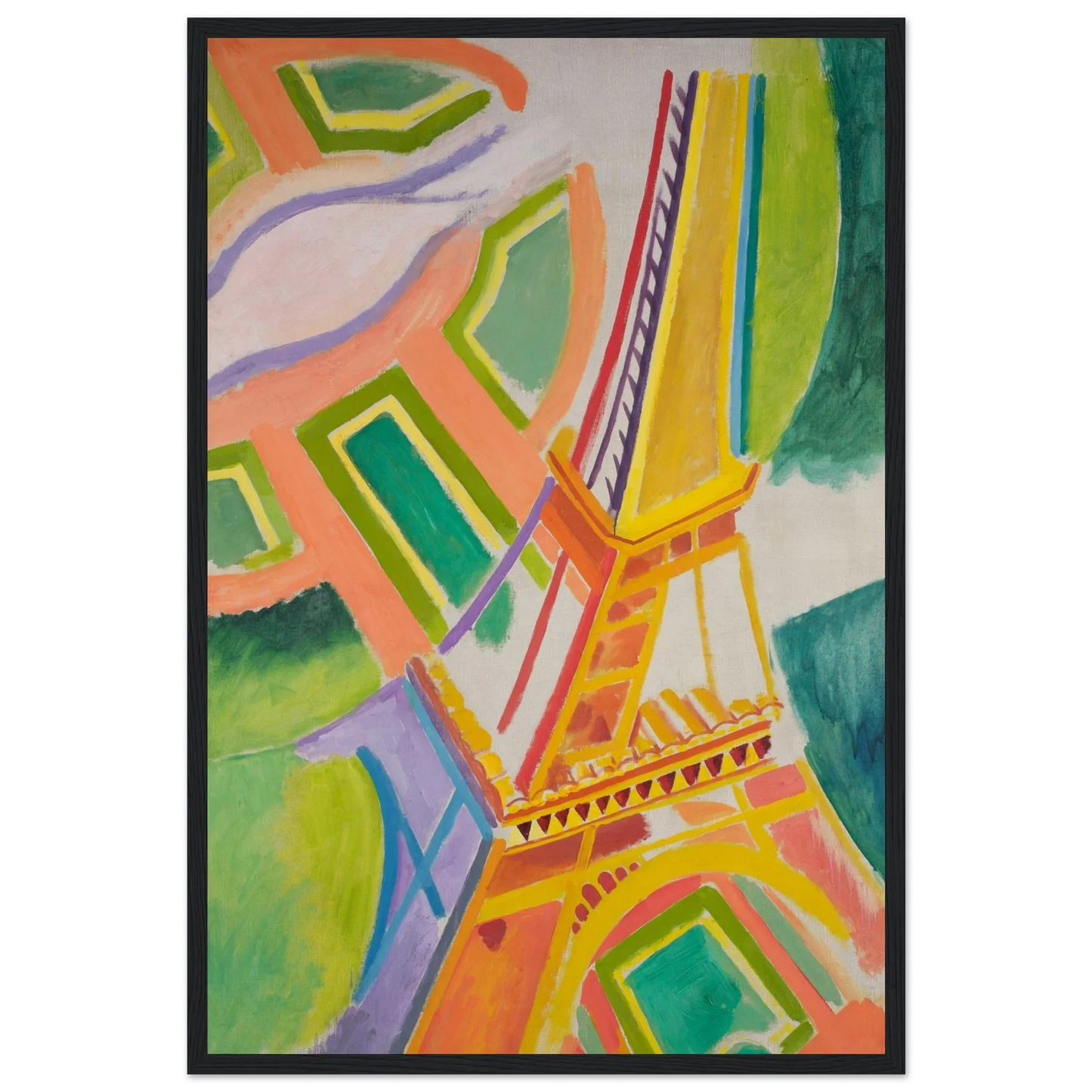 Robert Delaunay Eiffel Tower Art Print, 1911 16x24 Premium Matte Framed Black