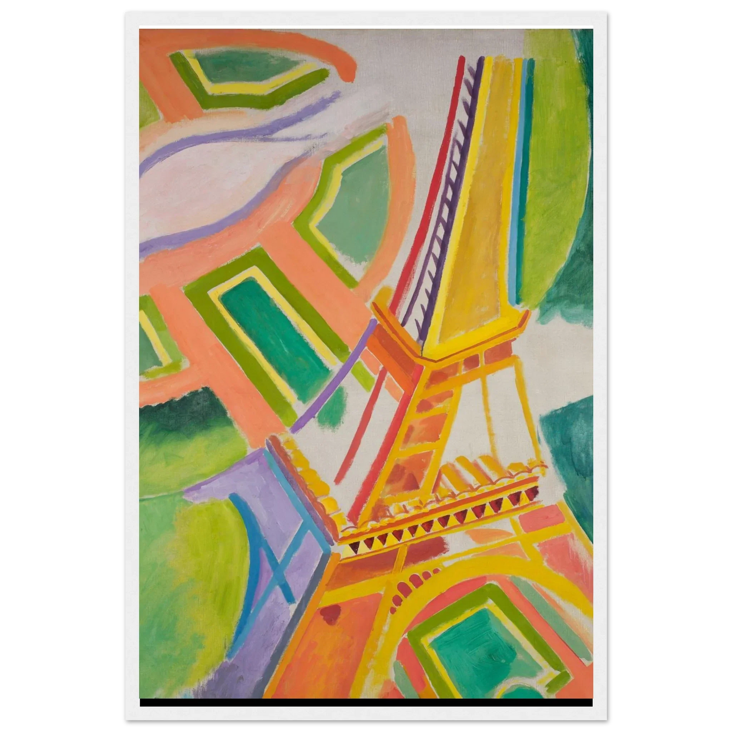 Robert Delaunay Eiffel Tower Art Print, 1911 16x24 Premium Matte Framed White