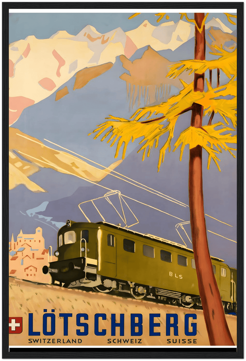 Lotschberg Alps Railway Travel Poster by The Poster Archive