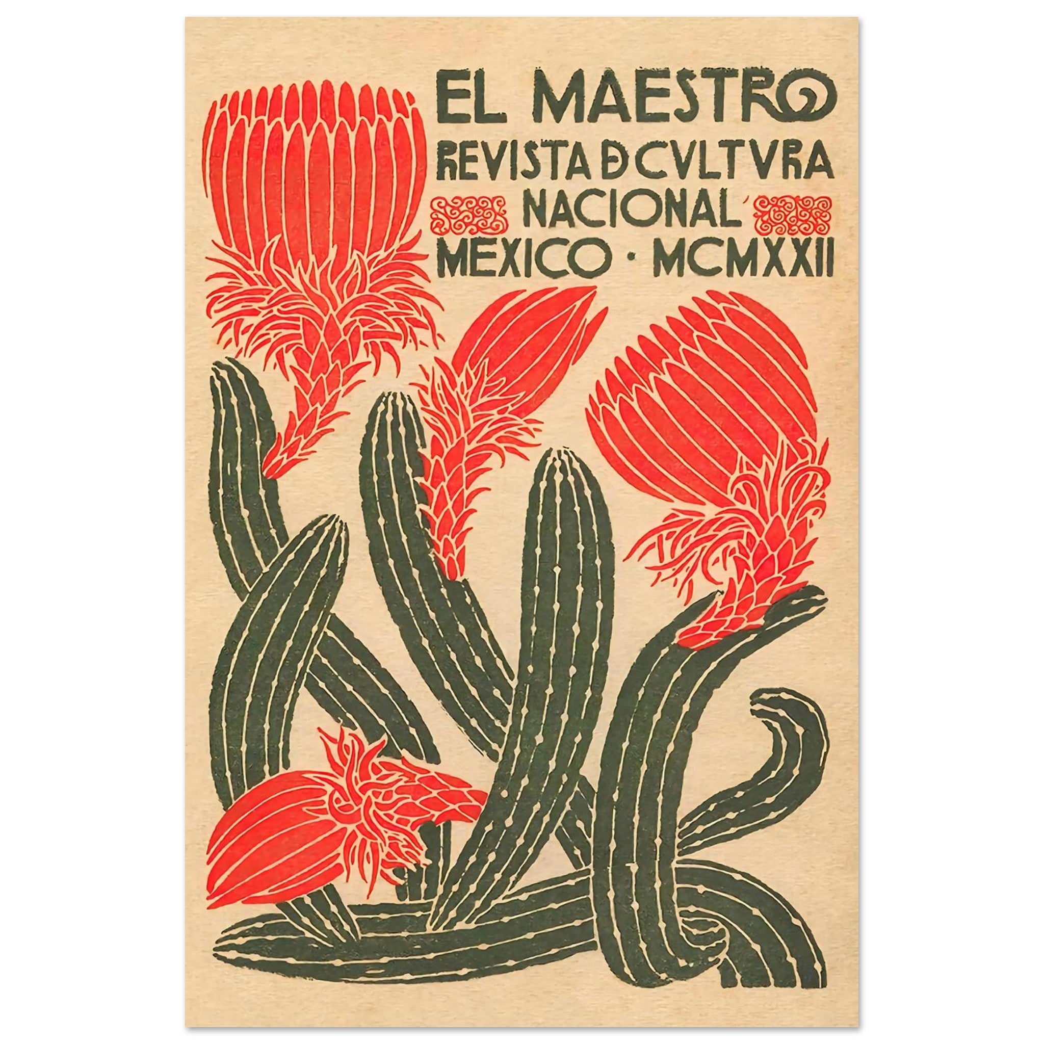 El Maestro #1 Mexican Advertising Poster in Beige, 1922 12x18 Premium Matte No Frame