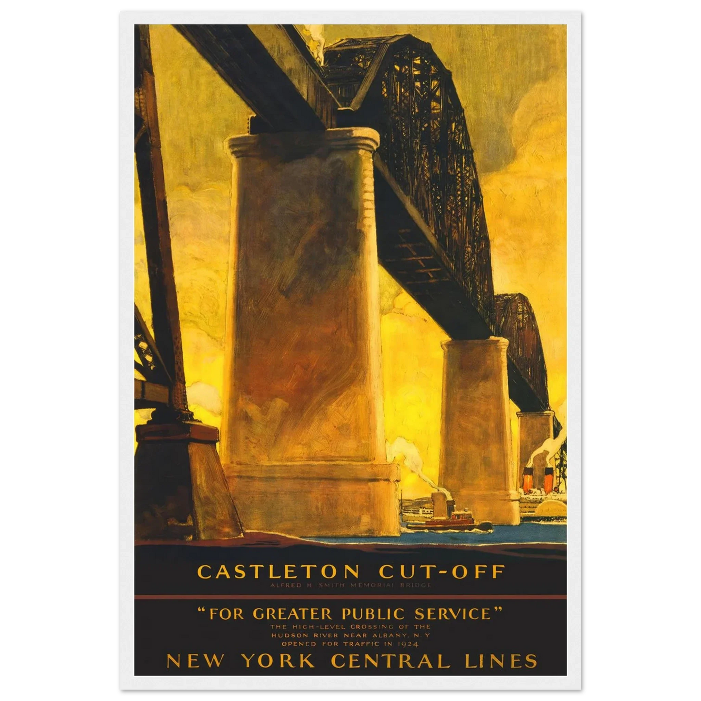 Castleton Cutoff Railroad Poster 16x24 Premium Matte Framed White