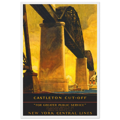 Castleton Cutoff Railroad Poster 16x24 Premium Matte Framed White