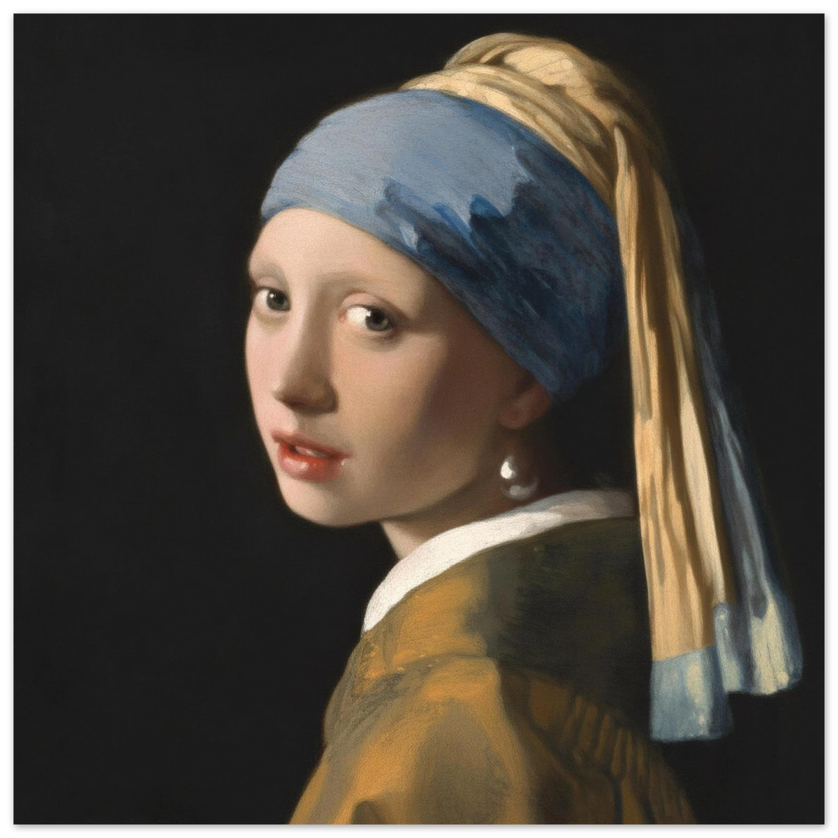 Vermeer Girl with a Pearl Earring, 1665 - Square Print by The Poster Archive