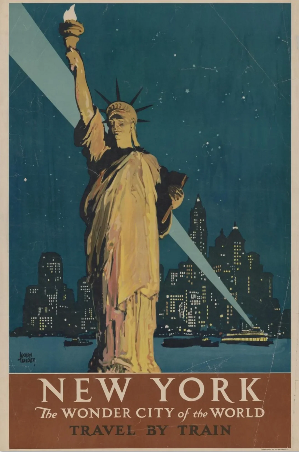 New York City Travel by Train Poster