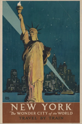 New York City Travel by Train Poster