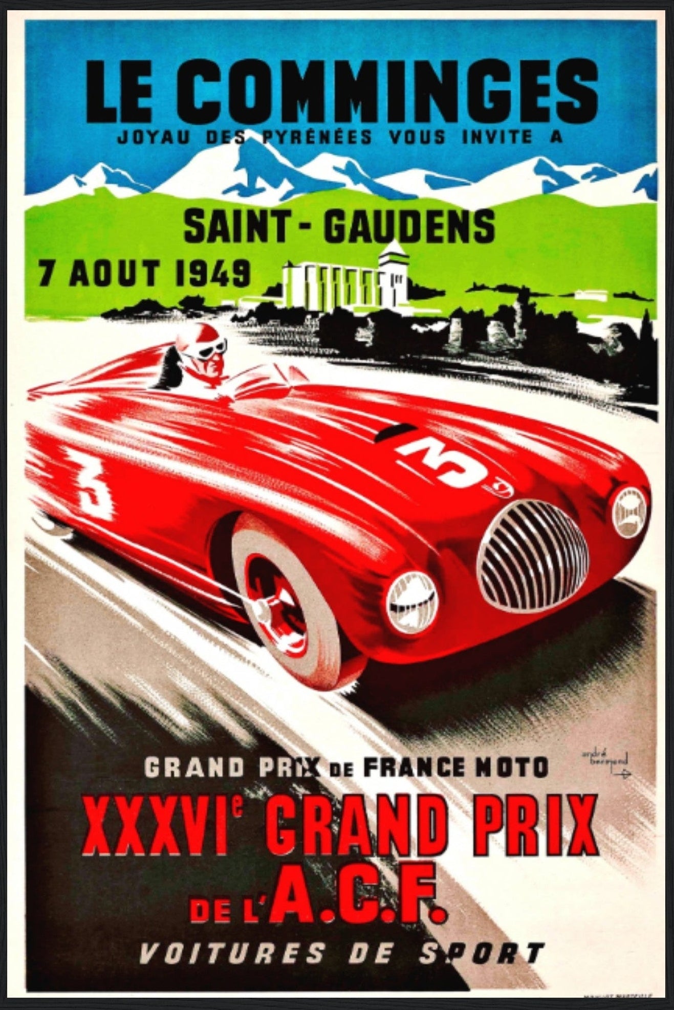 Grand Prix Saint-Germain Racing Poster, 1949
