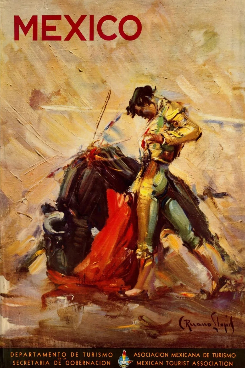 Mexican Bullfighter Tourism Poster, 1950s