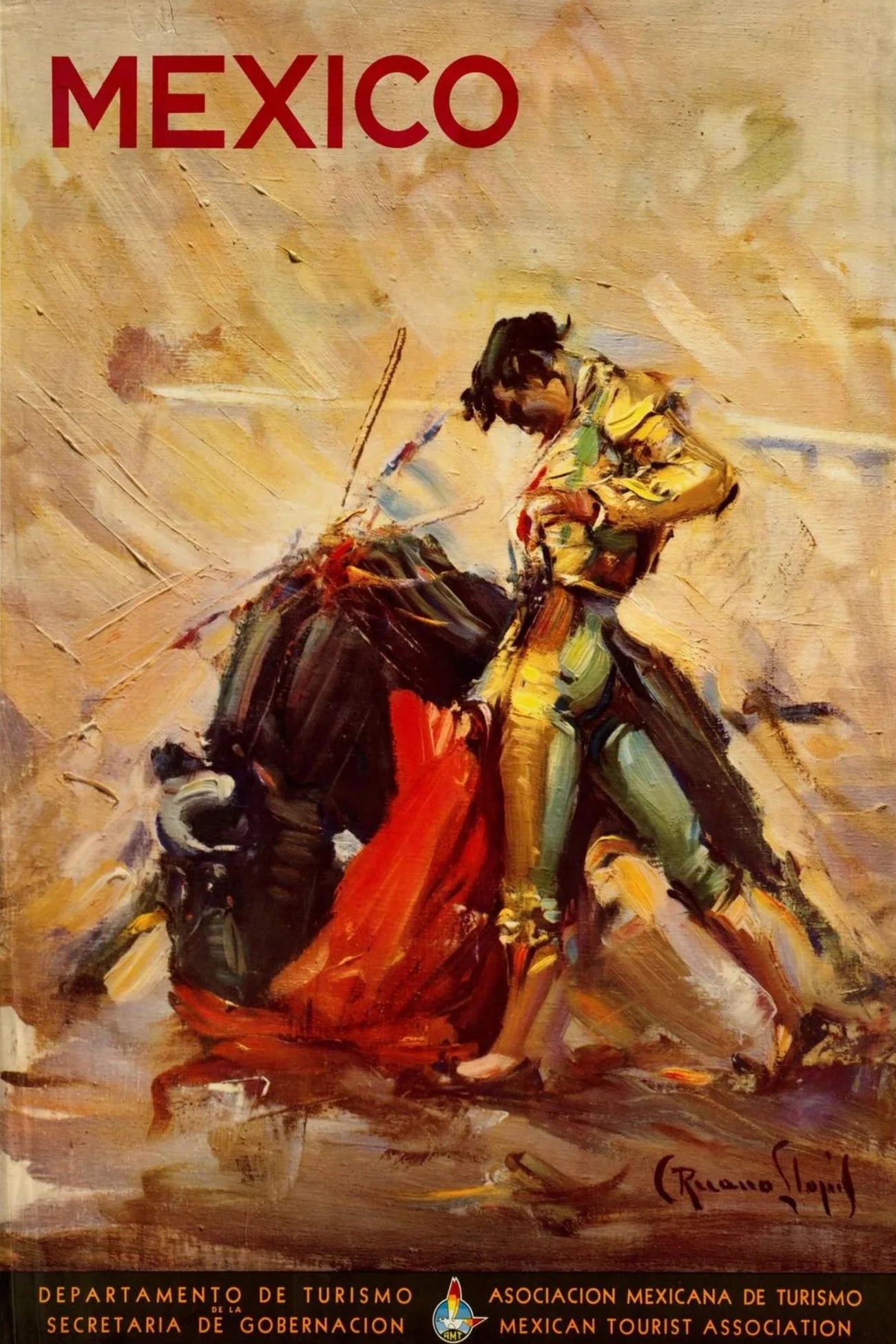 Mexican Bullfighter Tourism Poster, 1950s