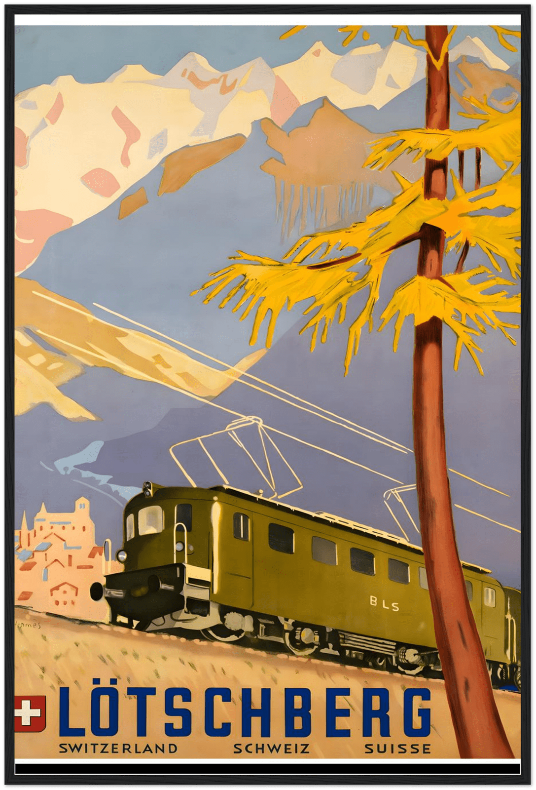 Lotschberg Alps Railway Travel Poster by The Poster Archive