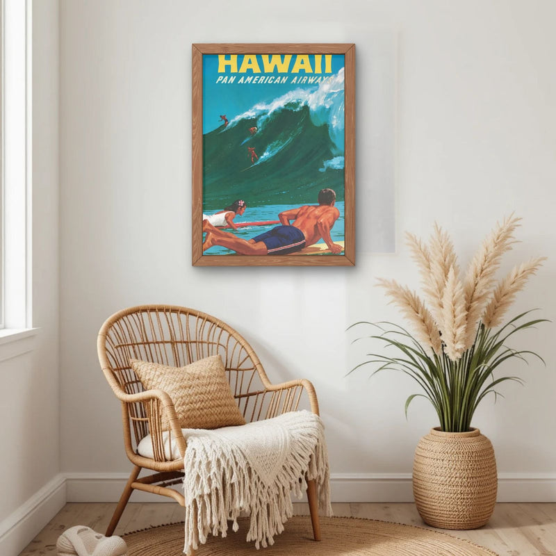 Hawaiian Surf Travel Poster, 1950s by The Poster Archive