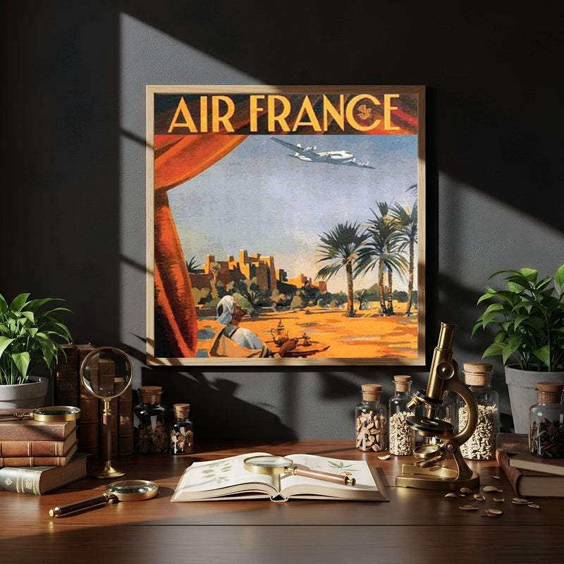Classic Morocco Travel Poster | North Africa Aviation Art Print