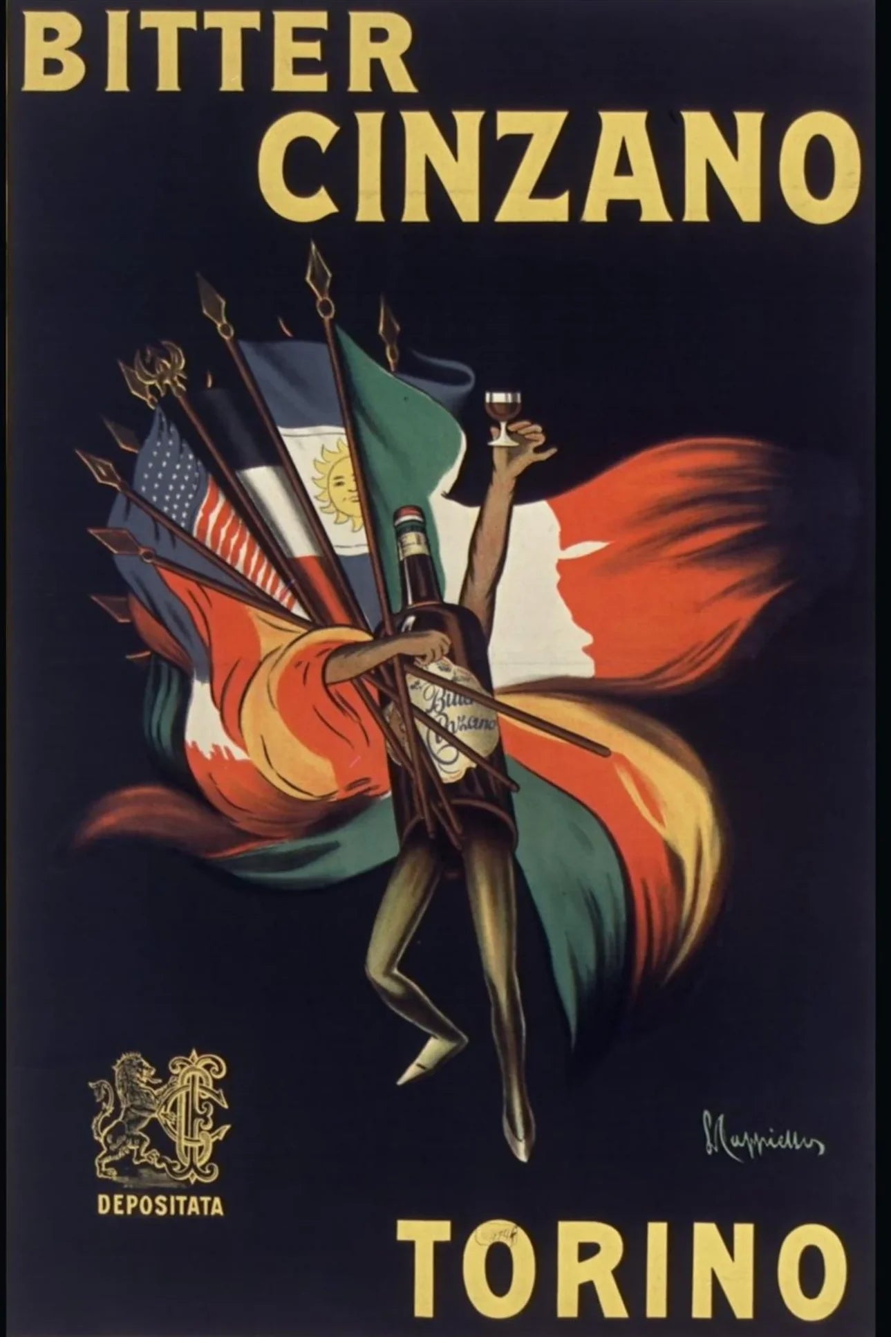 Leonetto Cappiello Cinzano Torino Poster, 1921