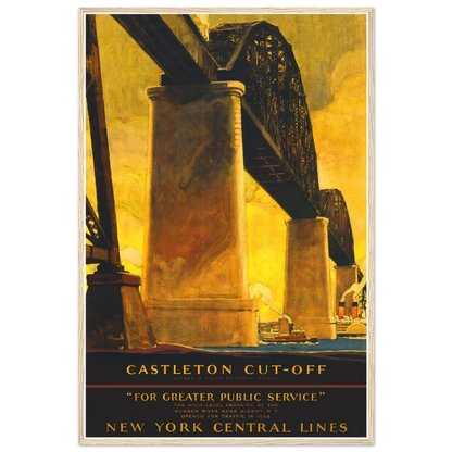 Castleton Cutoff Railroad Poster 24x36 Premium Matte Framed Natural Wood