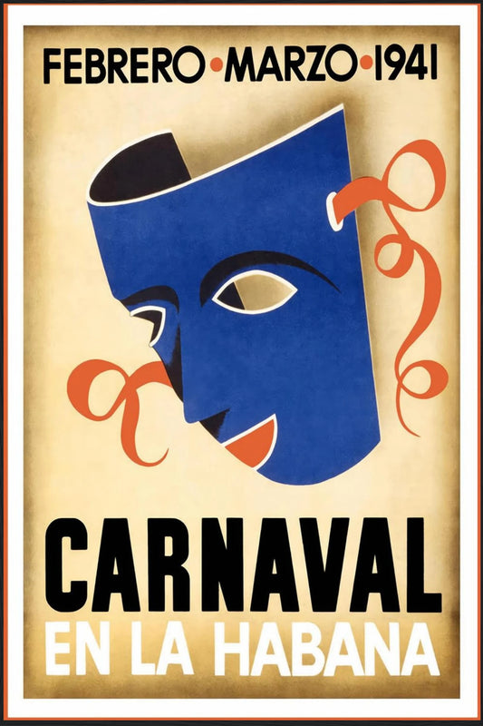 Havana Carnaval 1941 24x36 Premium Matte Framed Black