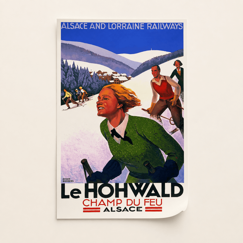 Alsace Lorraine Ski Poster, 1940s by The Poster Archive