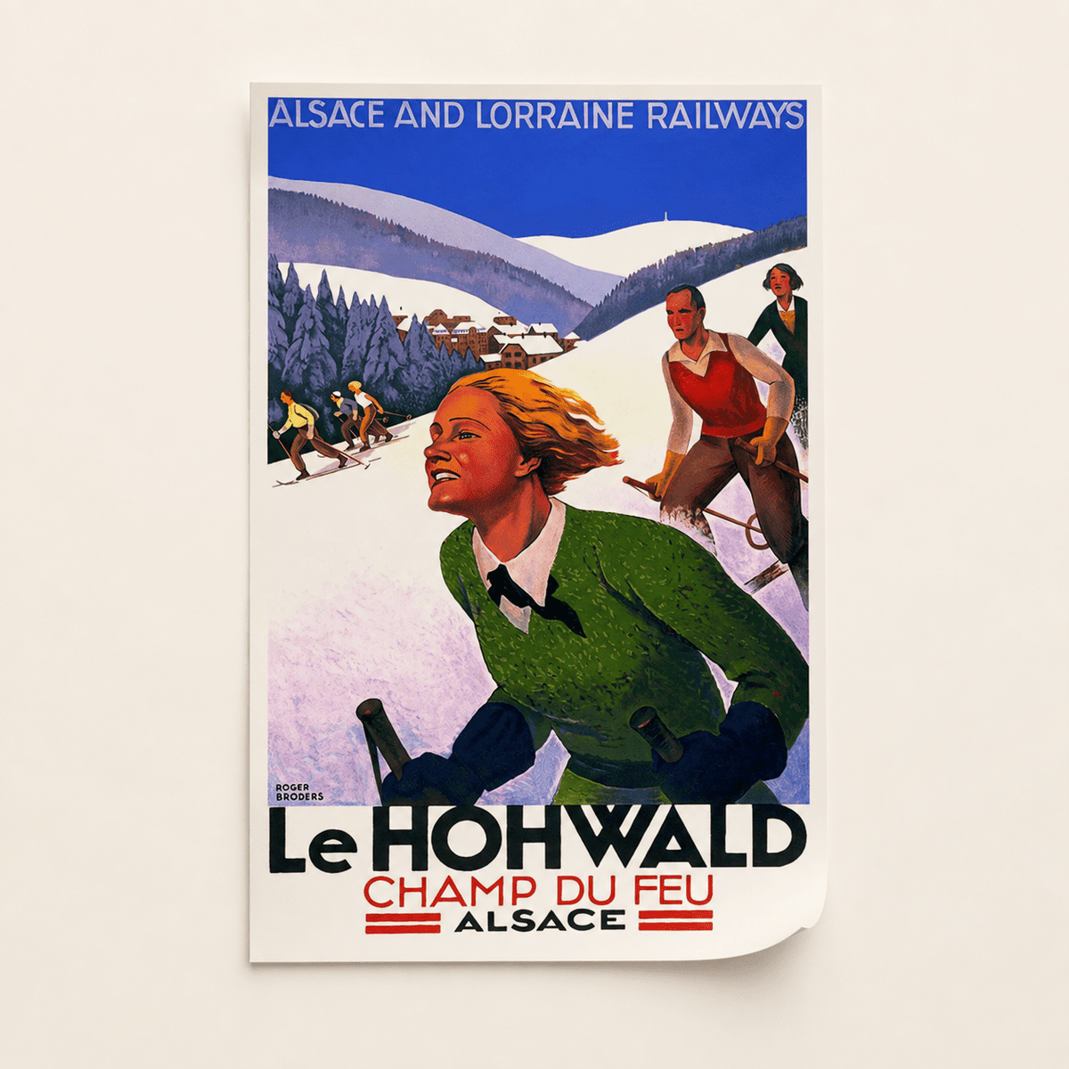 Alsace Lorraine Ski Poster, 1940s by The Poster Archive