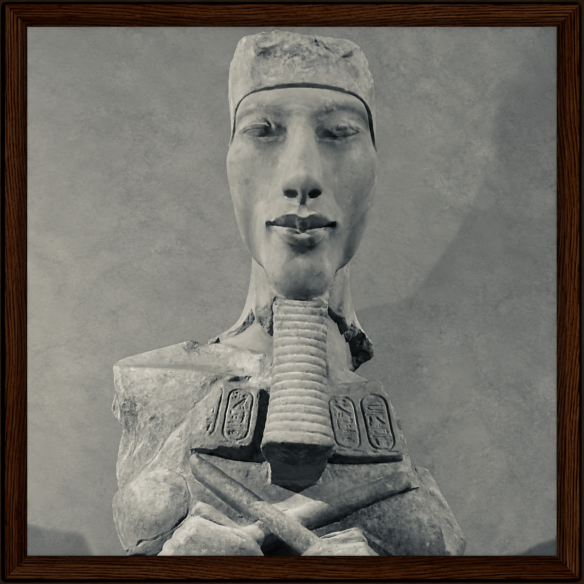 The bust of Pharaoh Akhenaten c.1353 BCE by The Poster Archive
