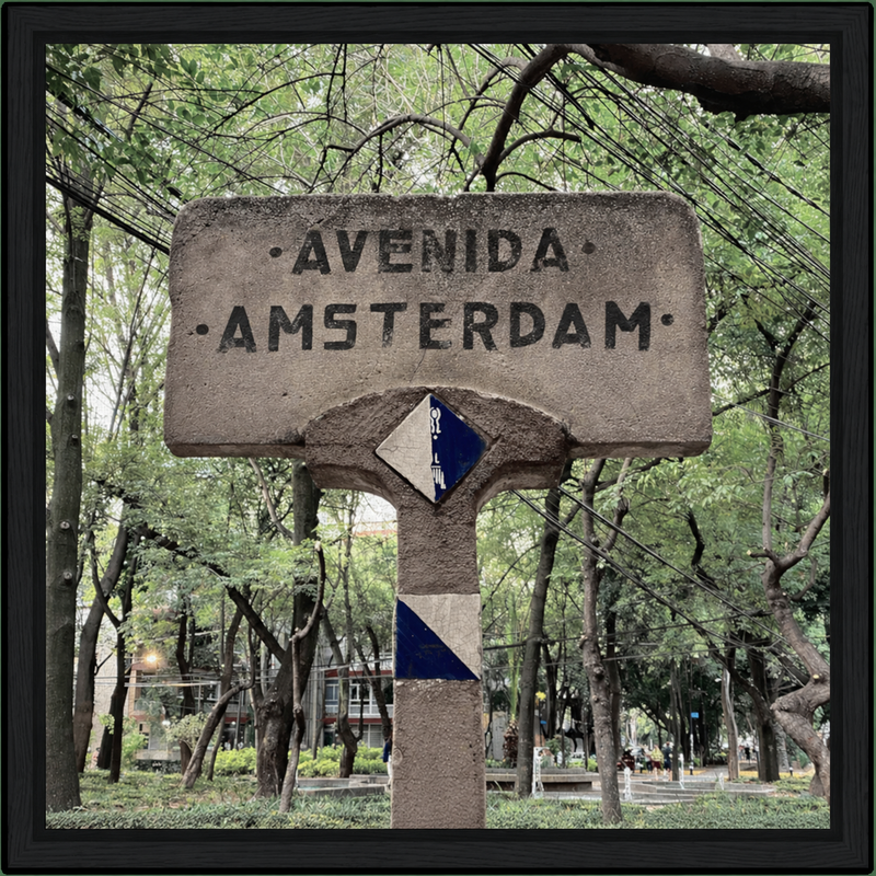 Avenida Amsterdam CDMX Street Sign Art Print by The Poster Archive