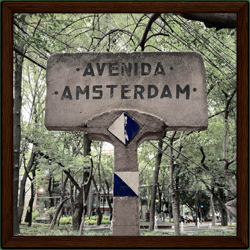 Avenida Amsterdam CDMX Street Sign Art Print by The Poster Archive