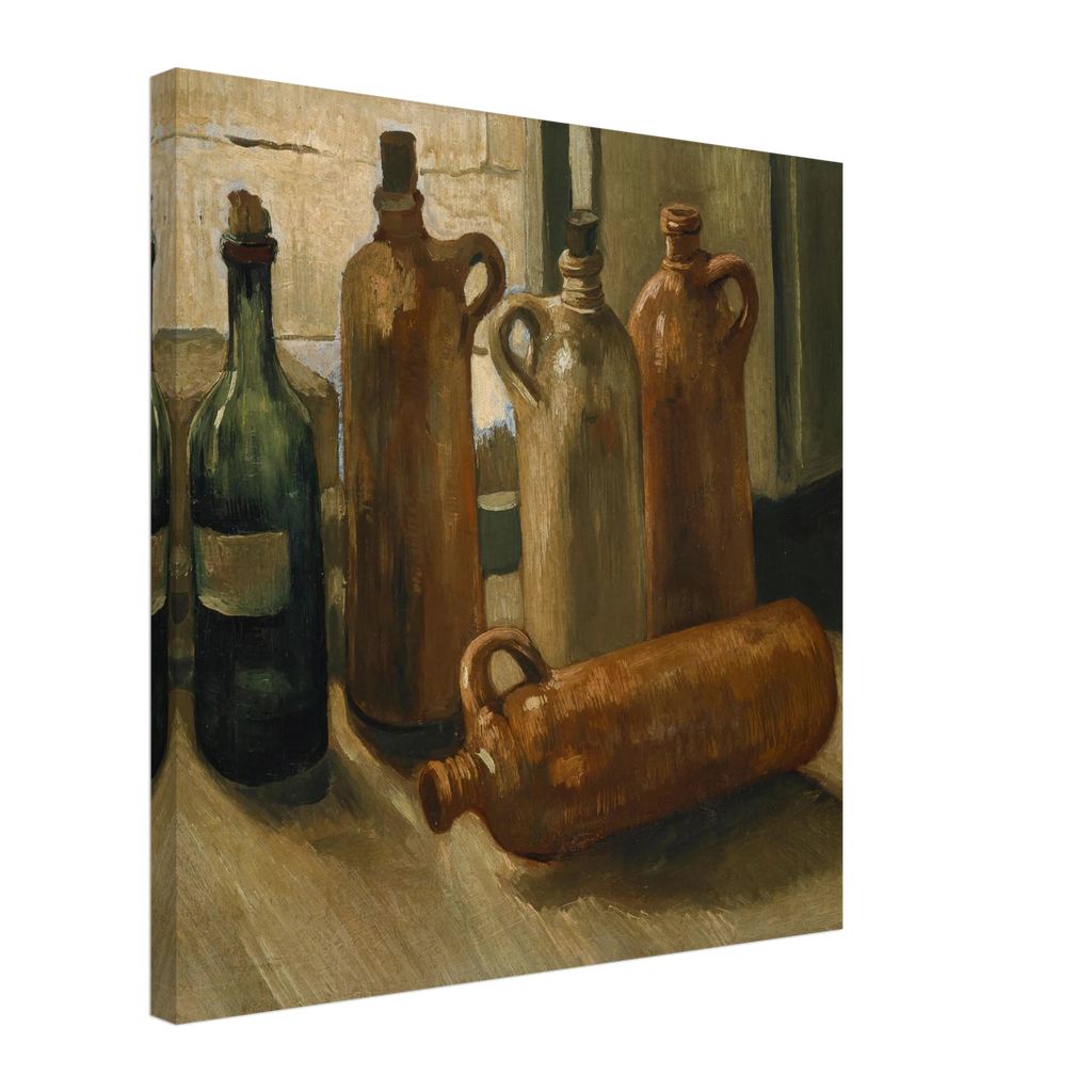 Van Gogh Still Life with Bottles Canvas Wall Art Canvas 60x60 cm 24x24″ Thick