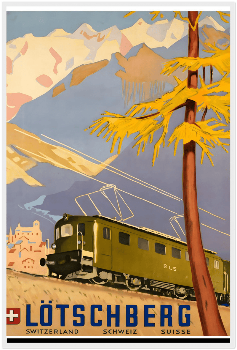 Lotschberg Alps Railway Travel Poster by The Poster Archive