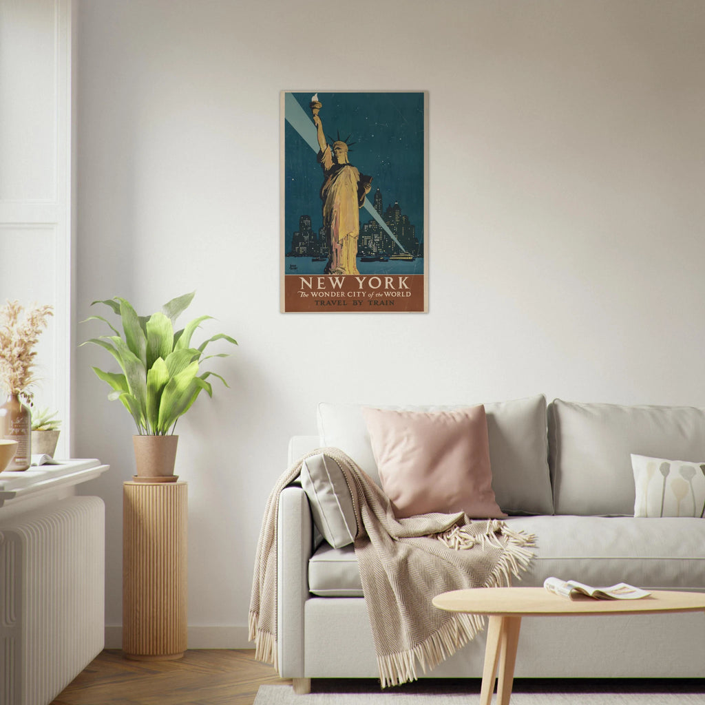 New York City Travel by Train Poster