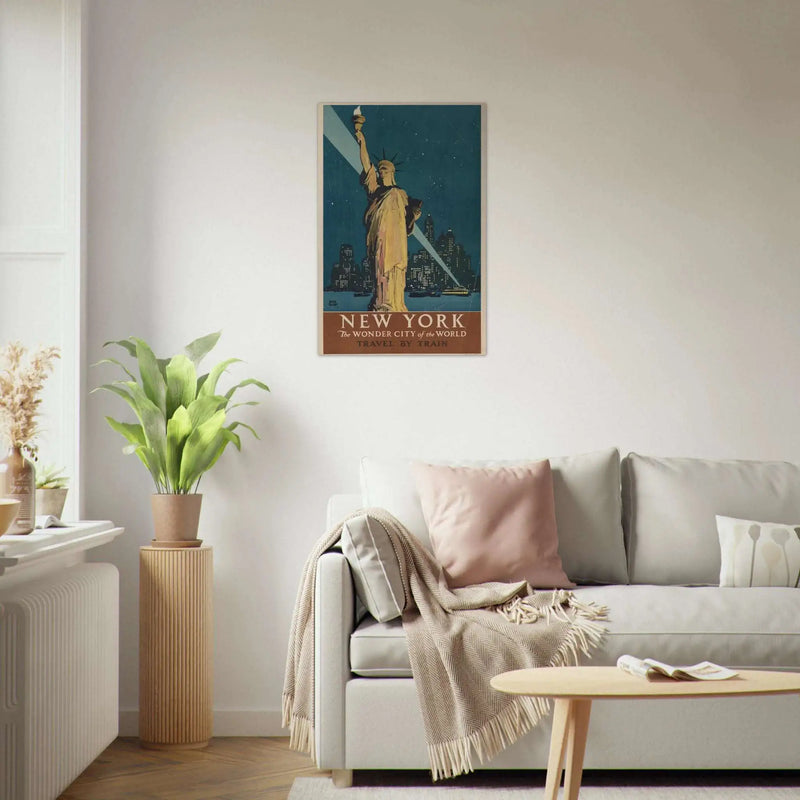 New York City Travel by Train Poster