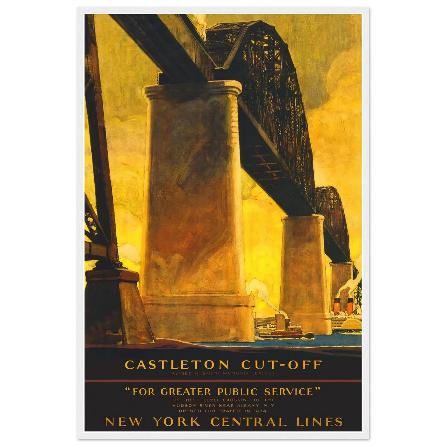 Castleton Cutoff Railroad Poster 24x36 Premium Matte Framed White