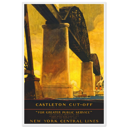 Castleton Cutoff Railroad Poster 24x36 Premium Matte Framed White