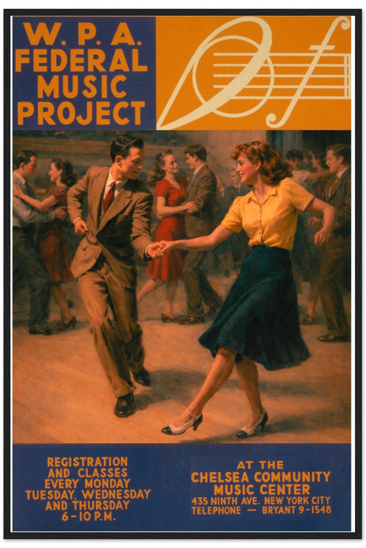 WPA-Era NYC Dance Class Poster, 1940s